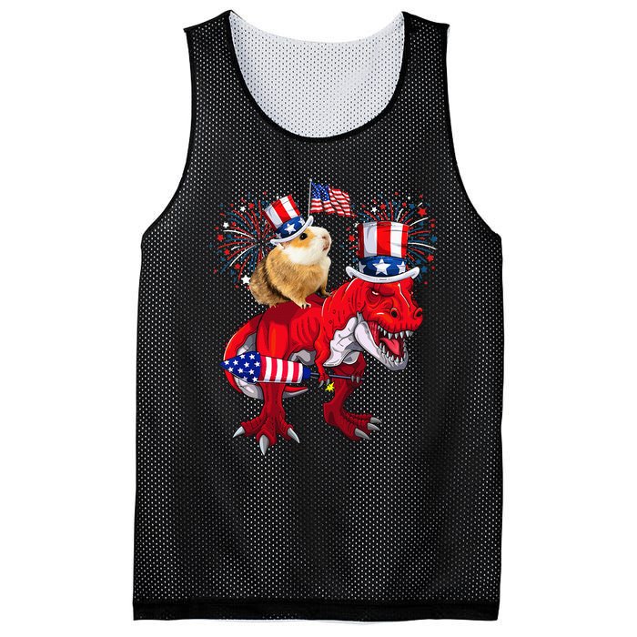 Guinea Pig Ridding TRex 4th Of July Fireworks Lover Family Mesh Reversible Basketball Jersey Tank