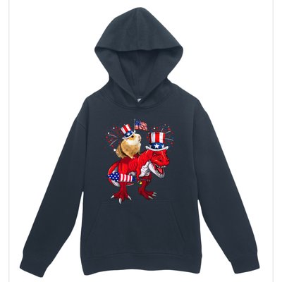 Guinea Pig Ridding TRex 4th Of July Fireworks Lover Family Urban Pullover Hoodie