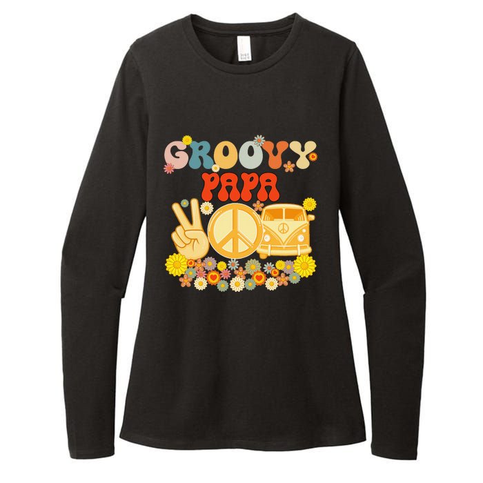 Groovy Papa Retro Matching Family Baby Shower Father's Day Womens CVC Long Sleeve Shirt