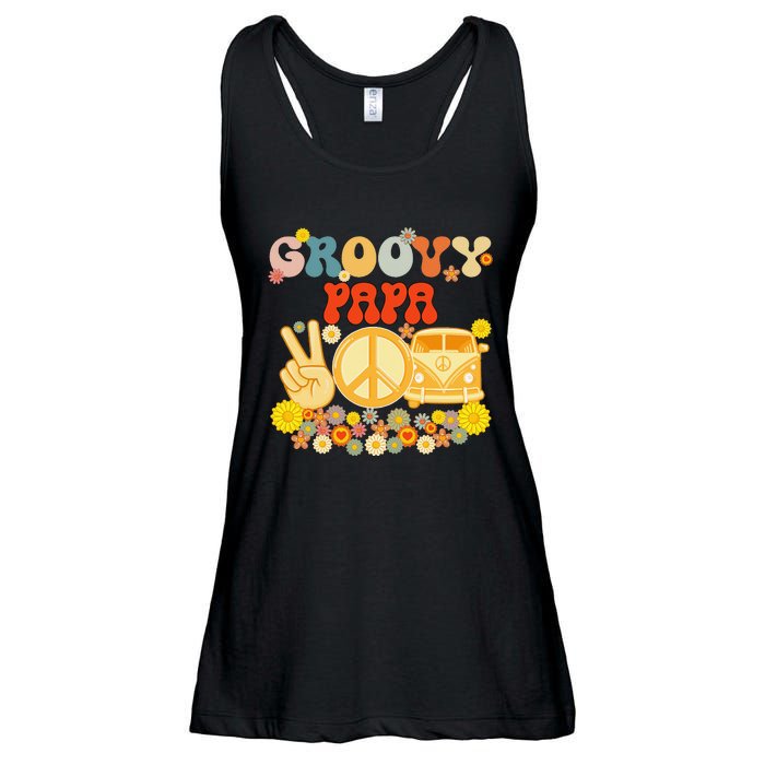 Groovy Papa Retro Matching Family Baby Shower Father's Day Ladies Essential Flowy Tank