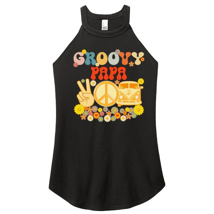 Groovy Papa Retro Matching Family Baby Shower Father's Day Women's Perfect Tri Rocker Tank