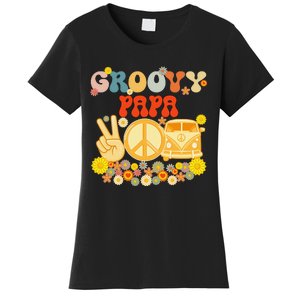 Groovy Papa Retro Matching Family Baby Shower Father's Day Women's T-Shirt