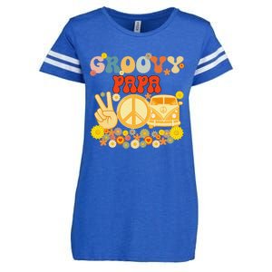 Groovy Papa Retro Matching Family Baby Shower Father's Day Enza Ladies Jersey Football T-Shirt