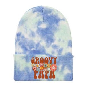 Groovy Papa Retro Matching Family Baby Shower Fathers Day Cute Tie Dye 12in Knit Beanie