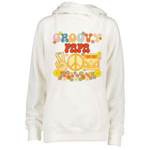 Groovy Papa Retro Matching Family Baby Shower Fathers Day Gift Womens Funnel Neck Pullover Hood