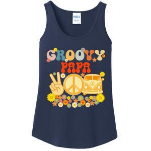 Groovy Papa Retro Matching Family Baby Shower Fathers Day Gift Ladies Essential Tank