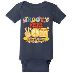 Groovy Papa Retro Matching Family Baby Shower Fathers Day Gift Baby Bodysuit