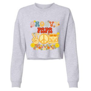 Groovy Papa Retro Matching Family Baby Shower Fathers Day Gift Cropped Pullover Crew