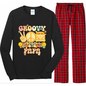 Groovy Papa Retro Matching Family Baby Shower Fathers Day Long Sleeve Pajama Set