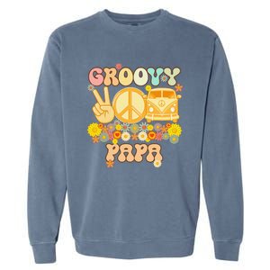 Groovy Papa Retro Matching Family Baby Shower Fathers Day Garment-Dyed Sweatshirt