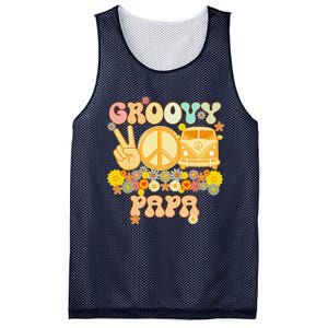 Groovy Papa Retro Matching Family Baby Shower Fathers Day Mesh Reversible Basketball Jersey Tank