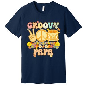 Groovy Papa Retro Matching Family Baby Shower Fathers Day Premium T-Shirt