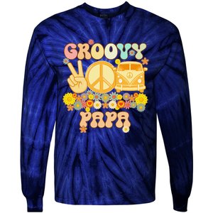 Groovy Papa Retro Matching Family Baby Shower Fathers Day Tie-Dye Long Sleeve Shirt