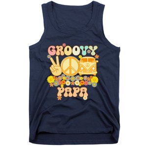 Groovy Papa Retro Matching Family Baby Shower Fathers Day Tank Top