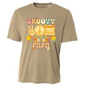 Groovy Papa Retro Matching Family Baby Shower Fathers Day Cooling Performance Crew T-Shirt