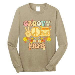 Groovy Papa Retro Matching Family Baby Shower Fathers Day Long Sleeve Shirt