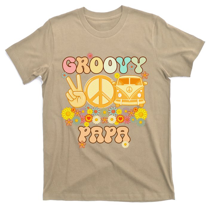 Groovy Papa Retro Matching Family Baby Shower Fathers Day T-Shirt