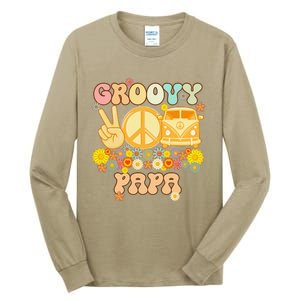 Groovy Papa Retro Matching Family Baby Shower Fathers Day Tall Long Sleeve T-Shirt