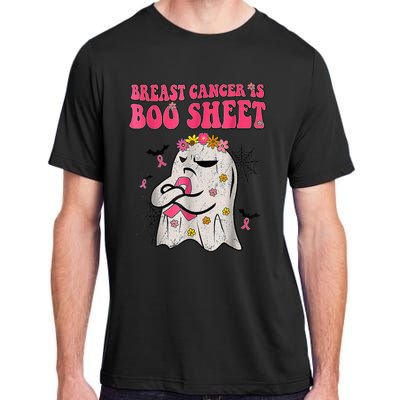 Groovy Pink Ribbon Mom Breast Cancer Is Boo Sheet Halloween Adult ChromaSoft Performance T-Shirt