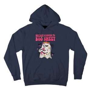 Groovy Pink Ribbon Mom Breast Cancer Is Boo Sheet Halloween Hoodie