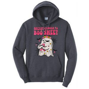 Groovy Pink Ribbon Mom Breast Cancer Is Boo Sheet Halloween Tall Hoodie