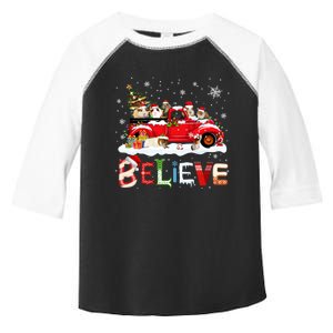 Guinea Pig Riding Red Truck Christmas Tree Believe Santa Toddler Fine Jersey T-Shirt