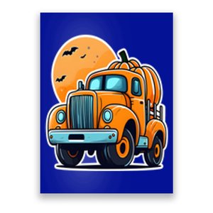 Ghost Pumpkin Riding Monster Truck Lazy Halloween Costu Gift Poster