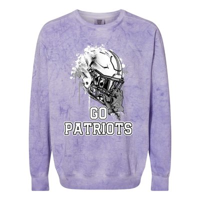 Go Patriots Rising Helmet Henry County High School Colorblast Crewneck Sweatshirt