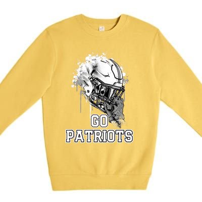 Go Patriots Rising Helmet Henry County High School Premium Crewneck Sweatshirt