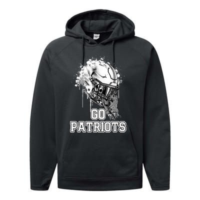 Go Patriots Rising Helmet Henry County High School Performance Fleece Hoodie