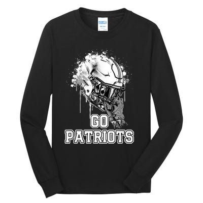 Go Patriots Rising Helmet Henry County High School Tall Long Sleeve T-Shirt