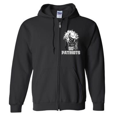 Go Patriots Rising Helmet Henry County High School Full Zip Hoodie