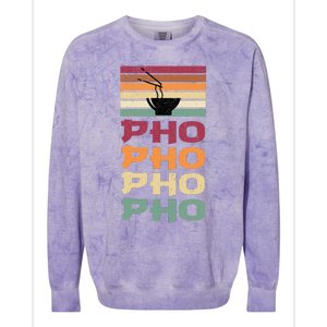 Great Pho Retro Design Food Lover Pho Soup Colorblast Crewneck Sweatshirt