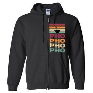 Great Pho Retro Design Food Lover Pho Soup Full Zip Hoodie