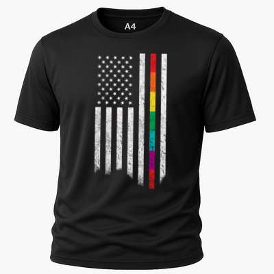 Thin Line Rainbow American Flag Performance Shirt