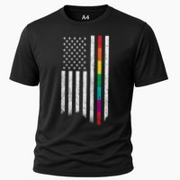 Thin Line Rainbow American Flag Performance Shirt
