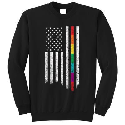 Thin Line Rainbow American Flag Sweatshirt