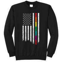 Thin Line Rainbow American Flag Sweatshirt