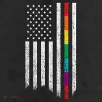 Thin Line Rainbow American Flag 11oz C Handle Ceramic Mug