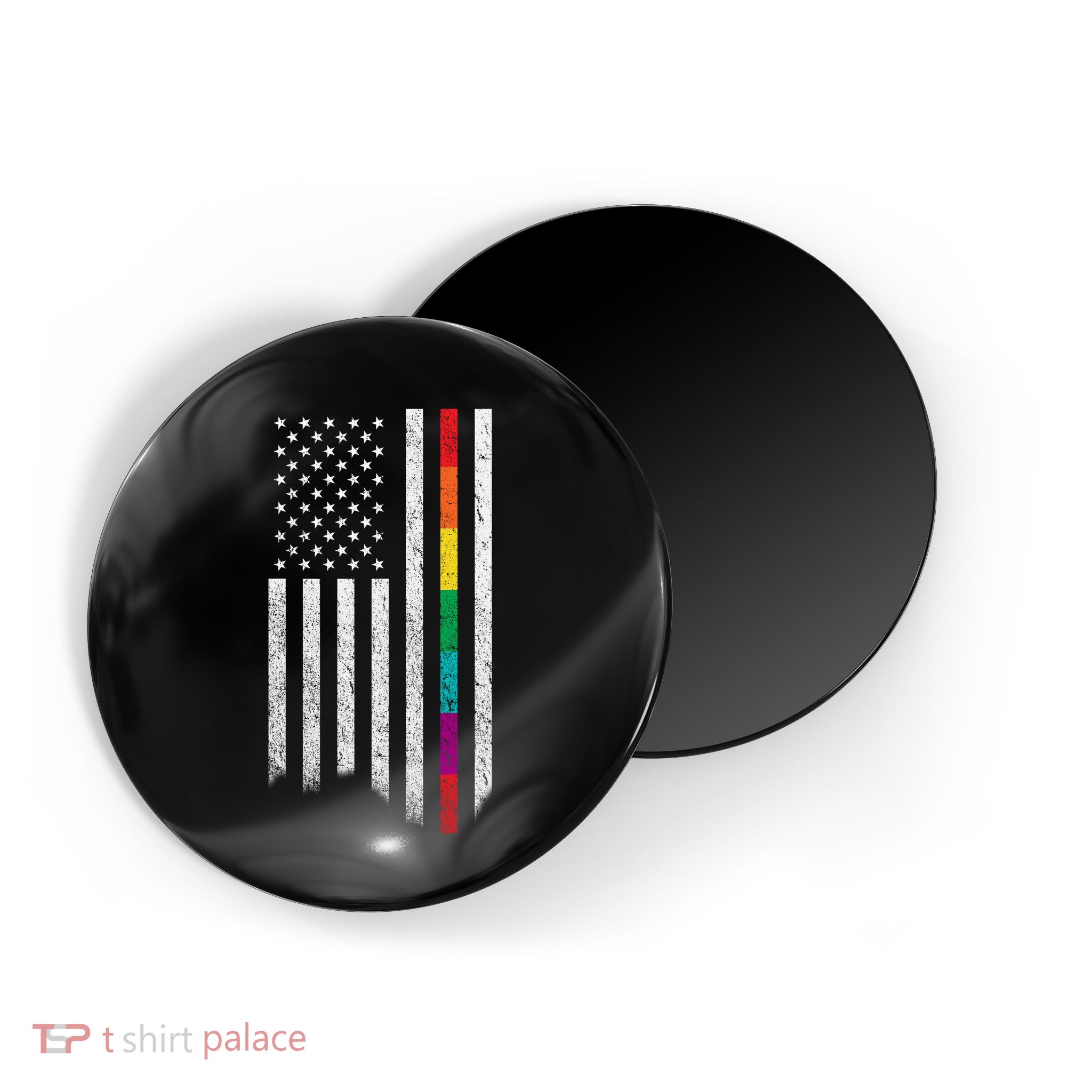 Thin Line Rainbow American Flag Magnet