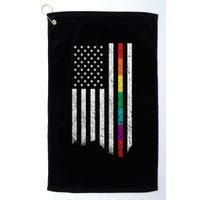 Thin Line Rainbow American Flag Golf Towel