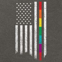 Thin Line Rainbow American Flag Cotton Canvas Backpack