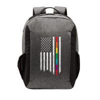 Thin Line Rainbow American Flag Vector Backpack
