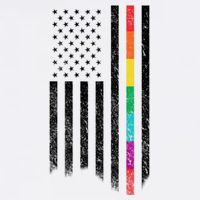 Thin Line Rainbow American Flag Garment-Dyed Sweatshirt