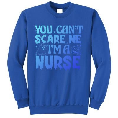 Ghost Pumpkin Spooky Halloween You Cant Scare Me Im A Nurse Gift Sweatshirt