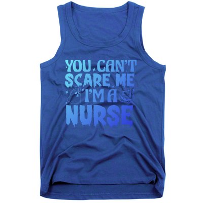 Ghost Pumpkin Spooky Halloween You Cant Scare Me Im A Nurse Gift Tank Top