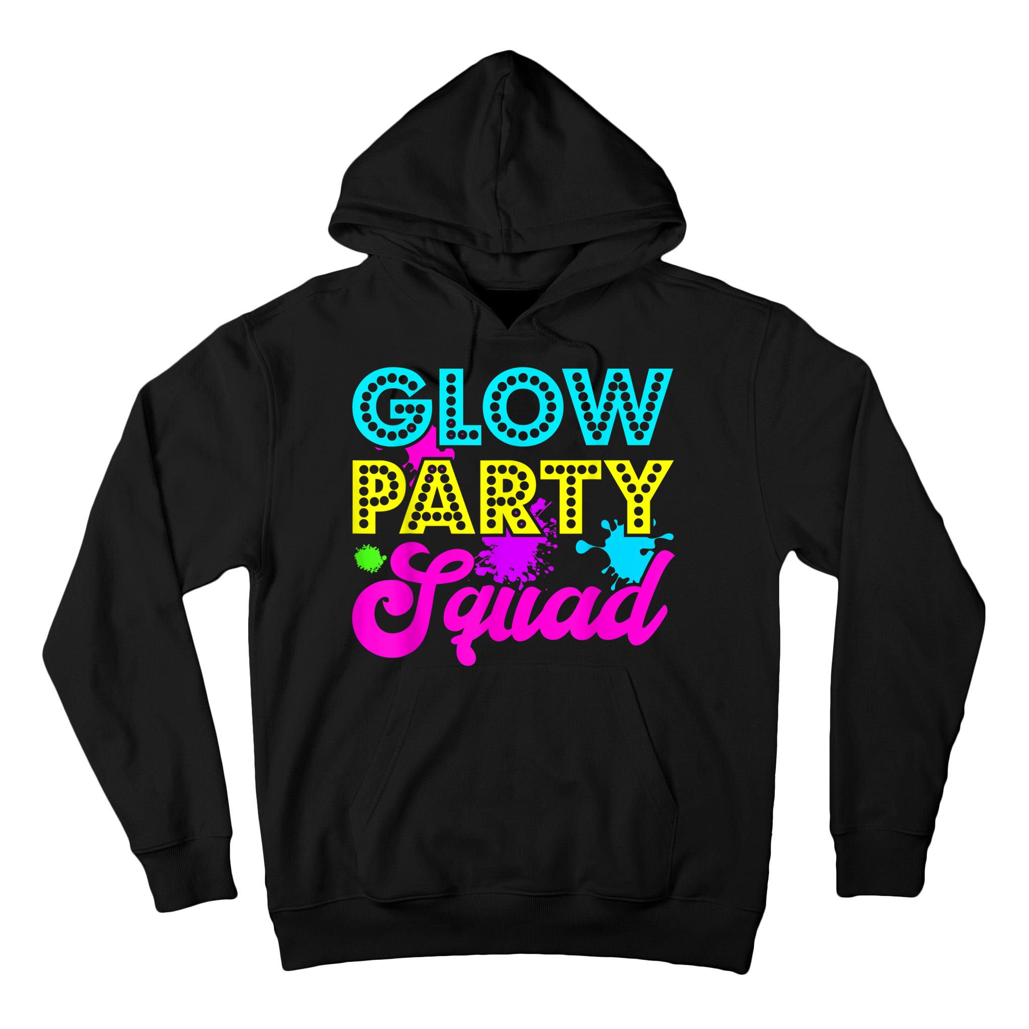Glow Party Squad Halloween Costume Party Colorful Tall Hoodie