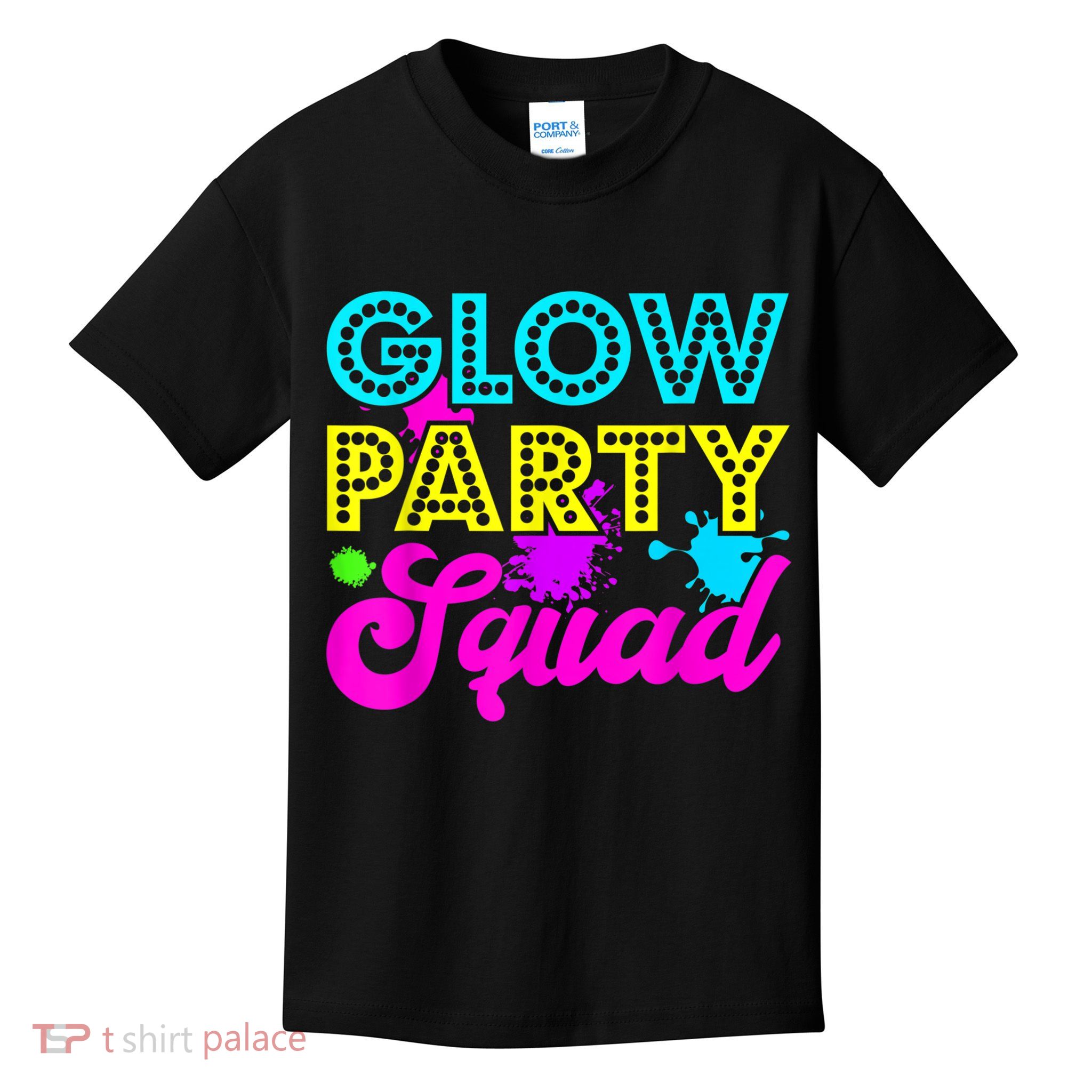 Glow Party Squad Halloween Costume Party Colorful Kids T-Shirt