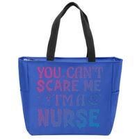 Ghost Pumpkin Spooky Halloween You Cant Scare Me Im A Nurse Gift Zip Tote Bag