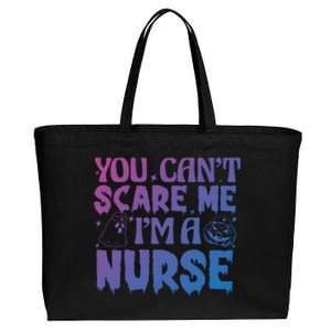 Ghost Pumpkin Spooky Halloween You Cant Scare Me Im A Nurse Gift Cotton Canvas Jumbo Tote